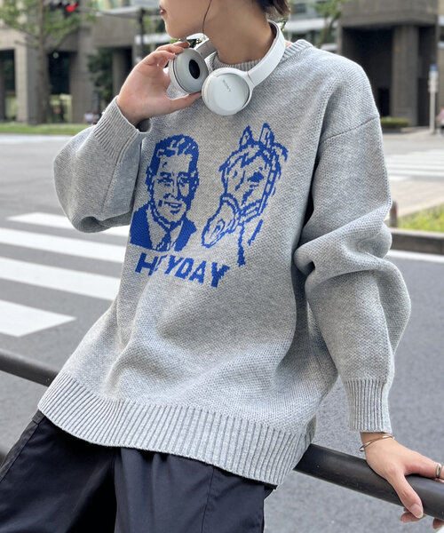 CPCM(シーピーシーエム)の「アソートジャガードニット(ニット/セーター・レディース・チャコールグレー/グレー/ブルー/イエロー/ホワイト/ブラウン/ホワイト系その他/アイボリー・FREE)」の5枚目の写真