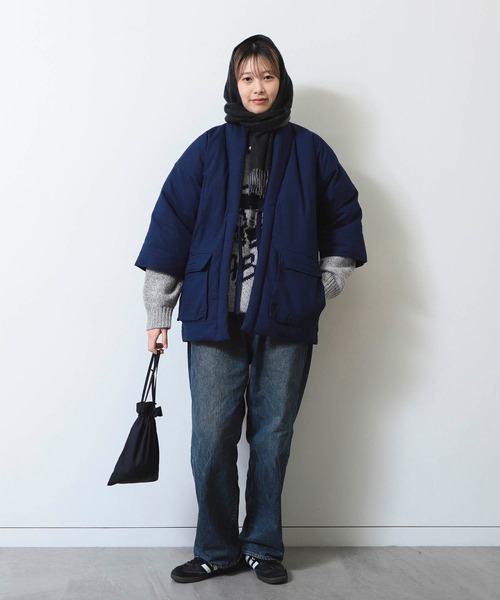 新品】THIS IS MADE IN JAPAN どてらダウン ネイビー 新品】THIS IS MADE IN JAPAN どてらダウン ネイビー