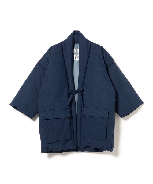 BEAMS ビームス別注　どてらダウン 別注】THIS IS MADE IN JAPAN / しじら織り どてら ダウンジャケット