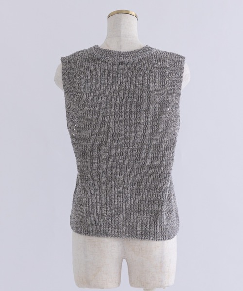 EN NEUME(エンノイム)の「Melange Knit Gilet(ベスト・レディース・ブラック/オフホワイト/ブラウン・FREE)」の8枚目の写真