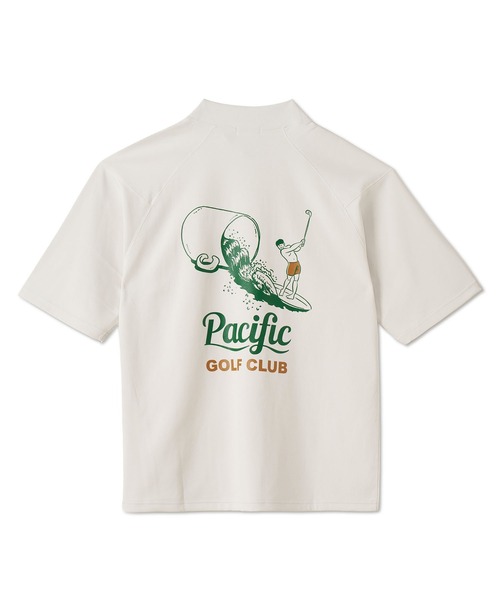 Pacific GOLF CLUB(パシフィックゴルフクラブ)の「MOCK-NECK BIG TEE HALF SLEEVE 2(Tシャツ/カットソー・メンズ・ブラック/オフホワイト・S/M/L/XL)」の8枚目の写真