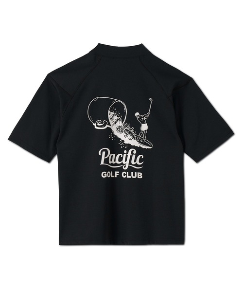 Pacific GOLF CLUB(パシフィックゴルフクラブ)の「MOCK-NECK BIG TEE HALF SLEEVE 2(Tシャツ/カットソー・メンズ・ブラック/オフホワイト・S/M/L/XL)」の7枚目の写真