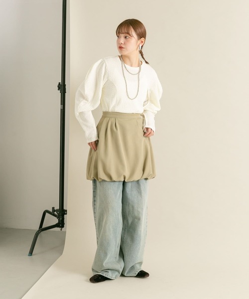 KBF（ケイビーエフ）の「カーブスリーブカットソー（Tシャツ/カットソー・レディース・ブラウン/ブラック/アイボリー・ONE）」の17枚目の写真