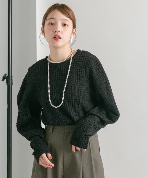 KBF（ケイビーエフ）の「カーブスリーブカットソー（Tシャツ/カットソー・レディース・ブラウン/ブラック/アイボリー・ONE）」の19枚目の写真