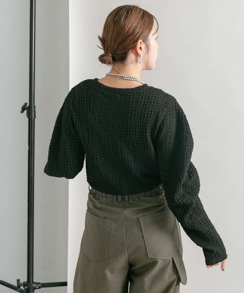 KBF（ケイビーエフ）の「カーブスリーブカットソー（Tシャツ/カットソー・レディース・ブラウン/ブラック/アイボリー・ONE）」の22枚目の写真