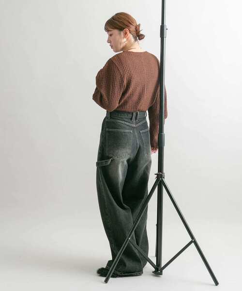 KBF（ケイビーエフ）の「カーブスリーブカットソー（Tシャツ/カットソー・レディース・ブラウン/ブラック/アイボリー・ONE）」の5枚目の写真