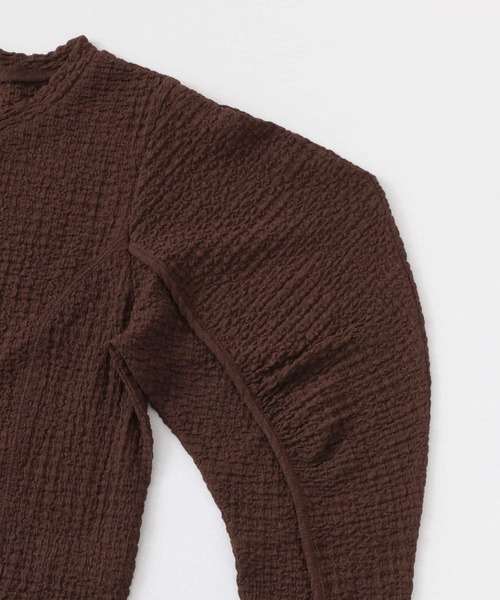 KBF（ケイビーエフ）の「カーブスリーブカットソー（Tシャツ/カットソー・レディース・ブラウン/ブラック/アイボリー・ONE）」の9枚目の写真