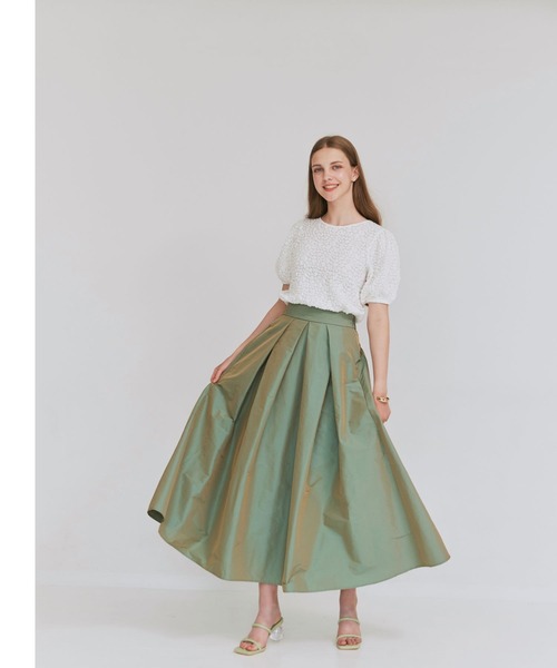 Taffeta flare skirt