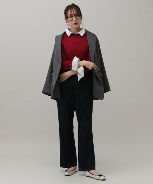 セール】MATINEE LINE/なめらかニットスリットネック/149894（ニット