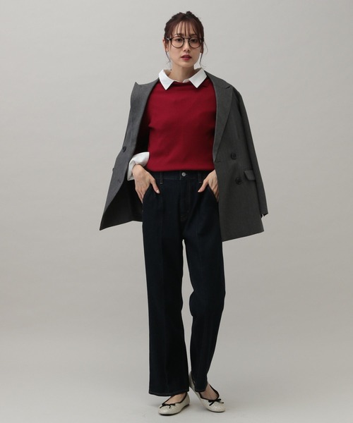 kitaページ ジョーゼット斜め切替えデザインTシャツ(M ブラック): トップス｜Right