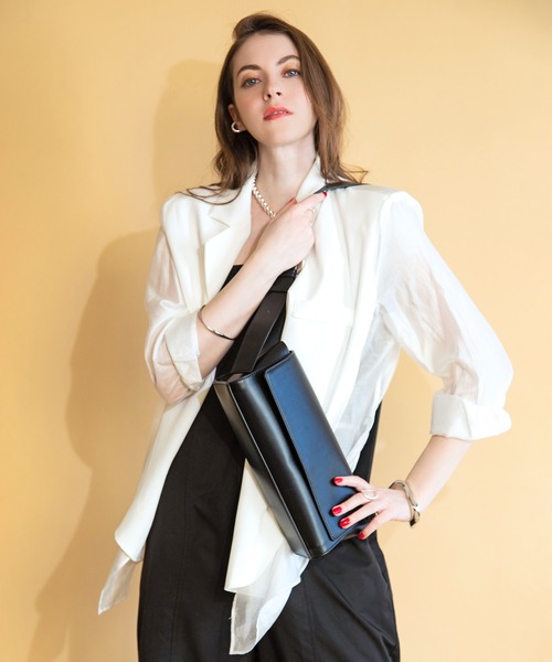 styiro（スタイロ）の「Landscape bag/横長ダックスフラップバッグ（ショルダーバッグ・レディース・アイボリー/グレー/ブラック/ブラウン・FREE）」の19枚目の写真