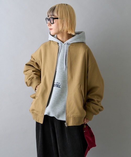 CIAOPANIC TYPY（チャオパニックティピー）の「【ユニセックス】ウールライクフライトMA-1ジャケット（MA-1・メンズ・ブラック/カーキ/ベージュ・MEDIUM/LARGE）」の20枚目の写真