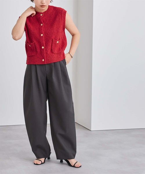 UR'S(ユアーズ)の「ゴールド釦ニットベスト/カーディガン(ベスト・レディース・ブラック/レッド/グレー/アイボリー・S/L/M)」の9枚目の写真