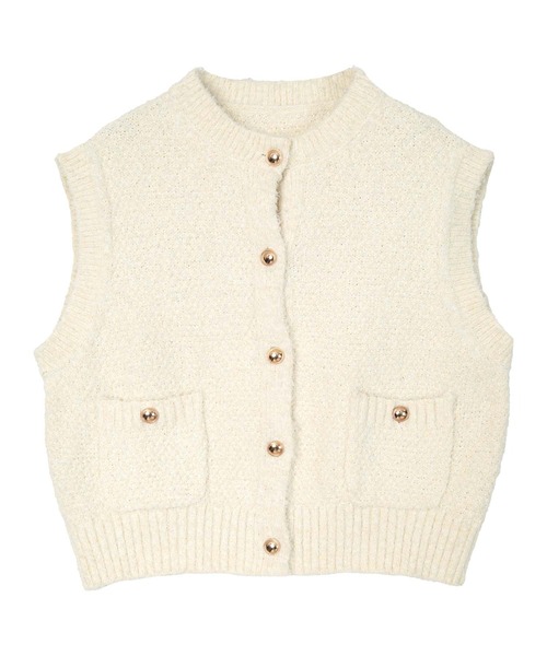 UR'S(ユアーズ)の「ゴールド釦ニットベスト/カーディガン(ベスト・レディース・ブラック/レッド/グレー/アイボリー・S/L/M)」の16枚目の写真