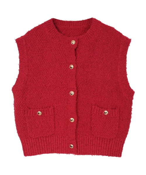 UR'S(ユアーズ)の「ゴールド釦ニットベスト/カーディガン(ベスト・レディース・ブラック/レッド/グレー/アイボリー・S/L/M)」の17枚目の写真