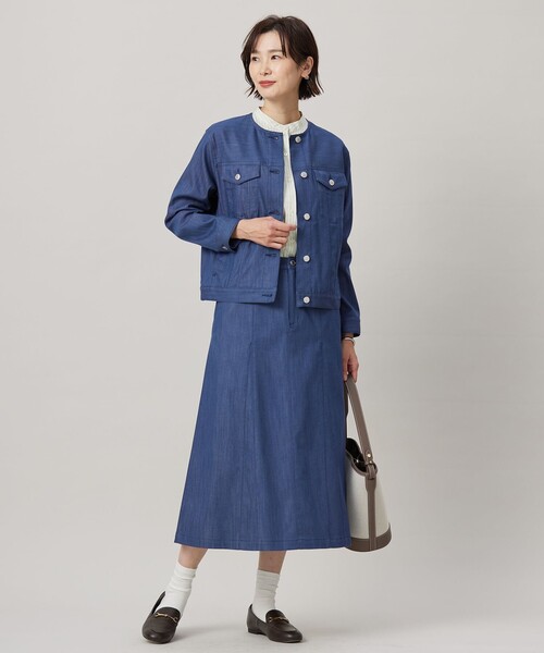 J.PRESS Ladies(J.プレス レディス)の「【洗える】BEZ VEGA バンドカラー ブラウス(シャツ/ブラウス・レディース・イエロー系1/ピンク系1/サックスブルー系1・XS)」の10枚目の写真