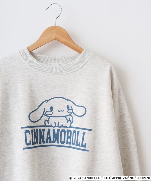 sanrio（サンリオ）の「サンリオキャラクターズプリント裏起毛ビッグシルエットトレーナー（スウェット・メンズ・ネイビー/オートミール/グリーン/オフホワイト/クリーム/アイボリー系/ネイビー系/サックスブルー/ダークラベンダー/ホワイト系・FREE）」の5枚目の写真