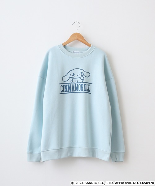 sanrio（サンリオ）の「サンリオキャラクターズプリント裏起毛ビッグシルエットトレーナー（スウェット・メンズ・ネイビー/オートミール/グリーン/オフホワイト/クリーム/アイボリー系/ネイビー系/サックスブルー/ダークラベンダー/ホワイト系・FREE）」の11枚目の写真
