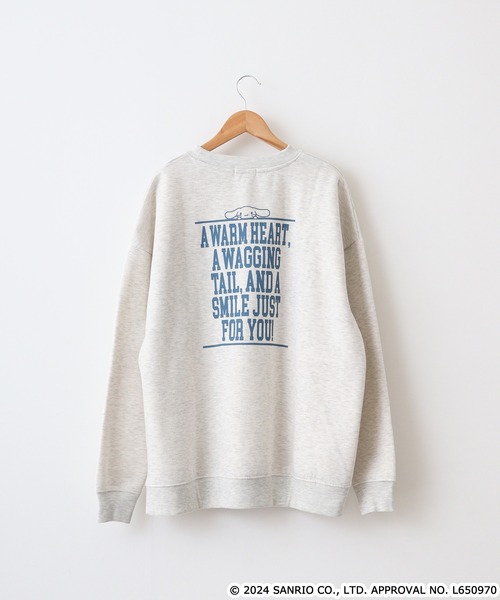 sanrio（サンリオ）の「サンリオキャラクターズプリント裏起毛ビッグシルエットトレーナー（スウェット・メンズ・ネイビー/オートミール/グリーン/オフホワイト/クリーム/アイボリー系/ネイビー系/サックスブルー/ダークラベンダー/ホワイト系・FREE）」の12枚目の写真