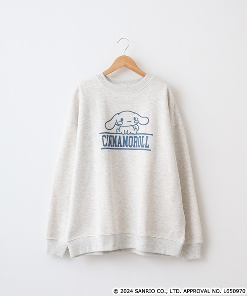sanrio（サンリオ）の「サンリオキャラクターズプリント裏起毛ビッグシルエットトレーナー（スウェット・メンズ・ネイビー/オートミール/グリーン/オフホワイト/クリーム/アイボリー系/ネイビー系/サックスブルー/ダークラベンダー/ホワイト系・FREE）」の13枚目の写真