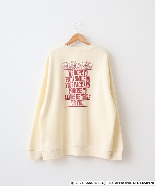 sanrio（サンリオ）の「サンリオキャラクターズプリント裏起毛ビッグシルエットトレーナー（スウェット・メンズ・ネイビー/オートミール/グリーン/オフホワイト/クリーム/アイボリー系/ネイビー系/サックスブルー/ダークラベンダー/ホワイト系・FREE）」の21枚目の写真
