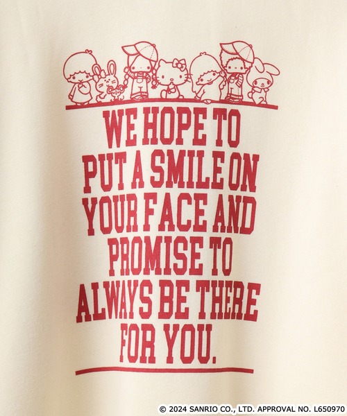 sanrio（サンリオ）の「サンリオキャラクターズプリント裏起毛ビッグシルエットトレーナー（スウェット・メンズ・ネイビー/オートミール/グリーン/オフホワイト/クリーム/アイボリー系/ネイビー系/サックスブルー/ダークラベンダー/ホワイト系・FREE）」の20枚目の写真