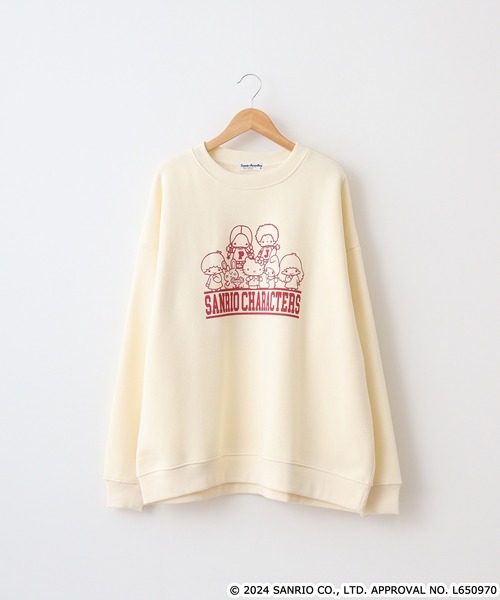 sanrio（サンリオ）の「サンリオキャラクターズプリント裏起毛ビッグシルエットトレーナー（スウェット・メンズ・ネイビー/オートミール/グリーン/オフホワイト/クリーム/アイボリー系/ネイビー系/サックスブルー/ダークラベンダー/ホワイト系・FREE）」の22枚目の写真
