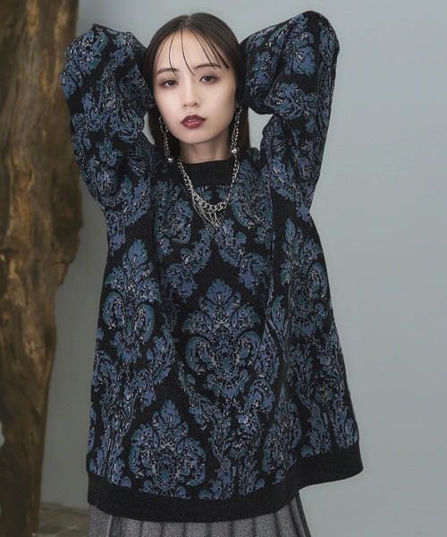 【セール】ダマスクガラチュニックニット(HARE)（ニット/セーター）｜HARE（ハレ）