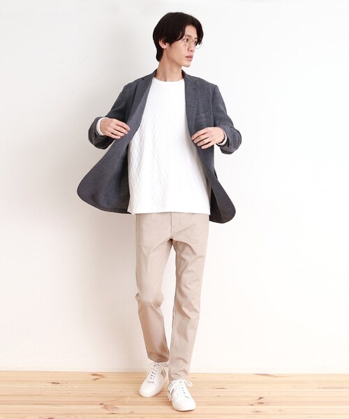 THE SHOP TK （ザ ショップ ティーケー ）の「ジオメトリックリンクス長袖Tシャツ ON／OFF兼用（Tシャツ/カットソー・メンズ・オフホワイト/チャコールグレー/ブラック・01/02/03/04）」の11枚目の写真