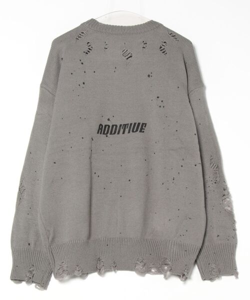 Figments（フィグメンツ）の「デストロイペイントオーバーニット（ニット/セーター・レディース・ブラック/グレー・FREE）」の12枚目の写真