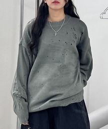 Figments | デストロイペイントオーバーニット(ニット/セーター)