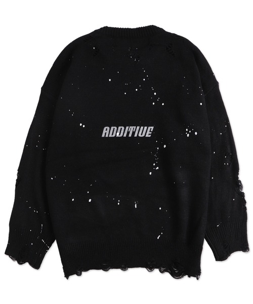 Figments（フィグメンツ）の「デストロイペイントオーバーニット（ニット/セーター・レディース・ブラック/グレー・FREE）」の14枚目の写真