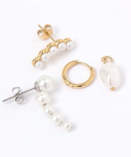 LEPSIM(レプシィム)の「パールアソートピアス 254421(ピアス(両耳用)・レディース・シルバー/ゴールド系その他/ゴールド・ONE SIZE)」の8枚目の写真