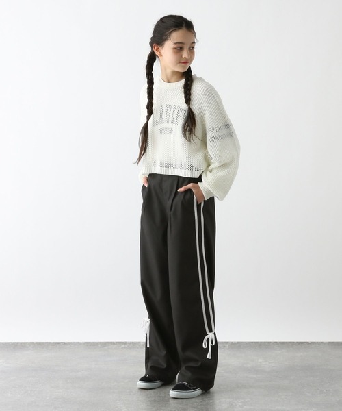 GLOBAL WORK（グローバルワーク）の「イージーケアリボンラインパンツ/286178（その他パンツ・キッズ・ブラック/グレー・130cm/140cm/150cm/160cm）」の4枚目の写真