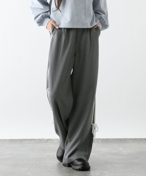 GLOBAL WORK（グローバルワーク）の「イージーケアリボンラインパンツ/286178（その他パンツ・キッズ・ブラック/グレー・130cm/140cm/150cm/160cm）」の13枚目の写真