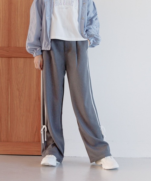 GLOBAL WORK（グローバルワーク）の「イージーケアリボンラインパンツ/286178（その他パンツ・キッズ・ブラック/グレー・130cm/140cm/150cm/160cm）」の18枚目の写真