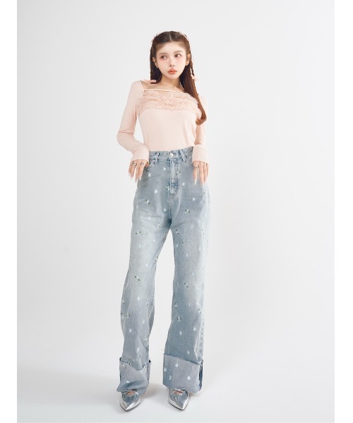 Darich(ダーリッチ)の「スプリングフラワーデニムパンツ(デニムパンツ・レディース・ライトブルー/ブラック・S/M)」の20枚目の写真