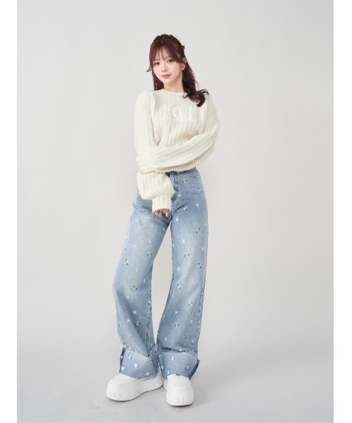 Darich(ダーリッチ)の「スプリングフラワーデニムパンツ(デニムパンツ・レディース・ライトブルー/ブラック・S/M)」の14枚目の写真