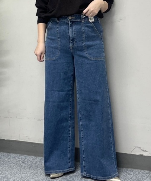 セール】【SOMETHING】「LISA」レースアップワイド（デニムパンツ