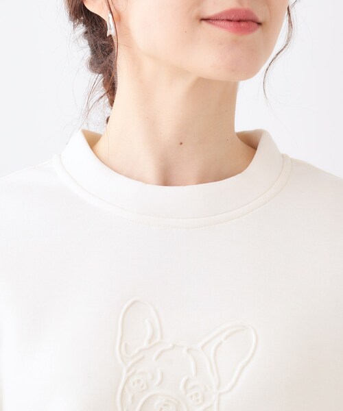 Cutie Blonde（キューティーブロンド）の「ドッグモチーフにこころ惹かれる　やわらかスウェット（スウェット・レディース・ブラック/オフホワイト・01/02/03/04）」の14枚目の写真