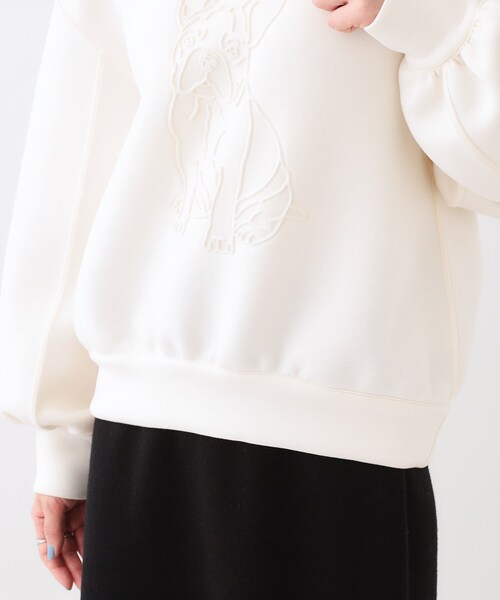 Cutie Blonde（キューティーブロンド）の「ドッグモチーフにこころ惹かれる　やわらかスウェット（スウェット・レディース・ブラック/オフホワイト・01/02/03/04）」の16枚目の写真