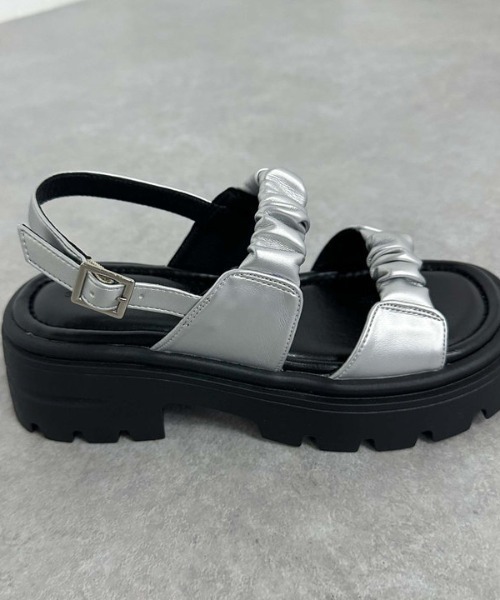 archives（アルシーヴ）の「【25ss】くしゅくしゅサンダル（サンダル・レディース・シルバーグレー/ブラック・MEDIUM/LARGE）」の11枚目の写真