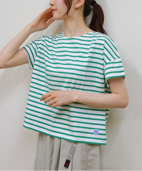 ORCIVAL オーシバル ボートネック ワイド カットソー OR-C0335 BFJ ボーダー 無地 半袖Tシャツ レディース ORCIVAL オーシバル ボートネック ワイド カットソー OR-C0335