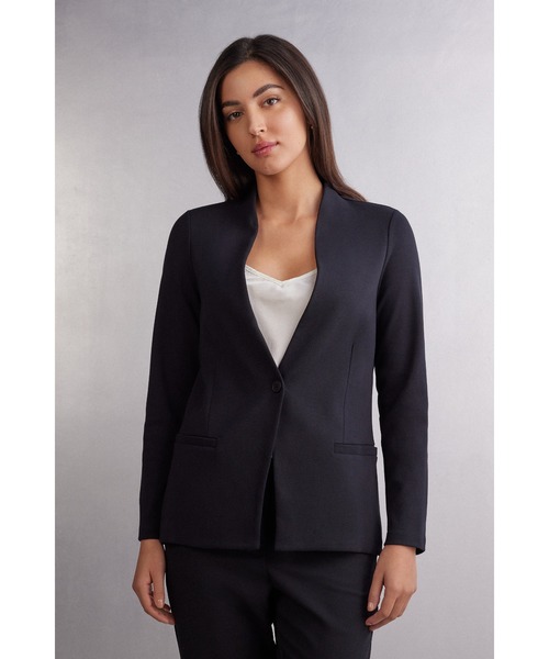 Intimissimi(インティミッシミ)の「ヘビーコットン ボタン ジャケット(カーディガン/ボレロ・レディース・ブラック/ナチュラル・S/M/L)」の3枚目の写真