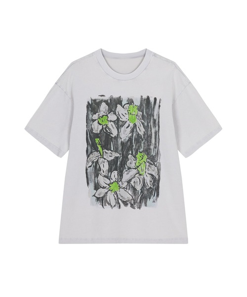 JNBY フローラルプリントTシャツ セール】Abstract Floral Print T-shirt / フローラルプリントT