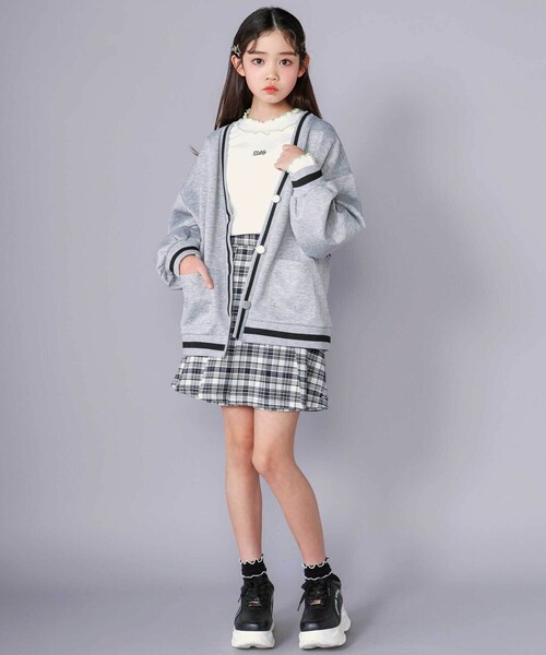 ZIDDY（ジディ）の「【 ニコ☆プチ 掲載 】テレコメロウトップス(130~160cm)（Tシャツ/カットソー・キッズ・ブラック/オフホワイト・130cm/140cm/150cm/FREE）」の9枚目の写真