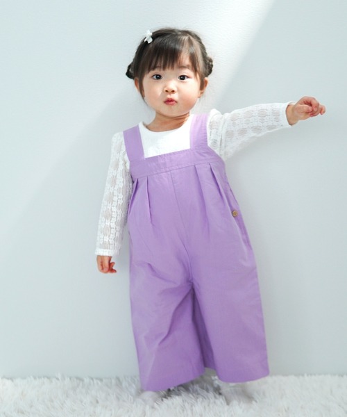 MAKE YOUR DAY(メイクユアデイ)の「タックサロペット■80~140cm(サロペット/オーバーオール・キッズ・チャコールグレー/ラベンダー/カーキ・120/110/100/130/90/140/80)」の8枚目の写真