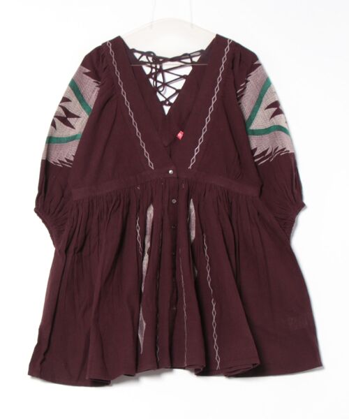 チャイハネ（チャイハネ）の「【チャイハネ】ハルミア刺繍トップス（シャツ/ブラウス・レディース・ネイビー/ブラウン・FREE）」の2枚目の写真