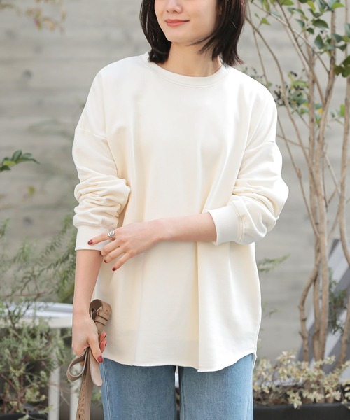 n'OrLABEL(ノアールレーベル)の「『裏毛カットオフスウェット』(スウェット・レディース・ピンク/アイボリー/チャコール/カーキ/ブラック・FREE)」の2枚目の写真