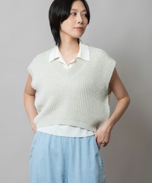 Munich | コットンニットVネックジレ(ベスト)